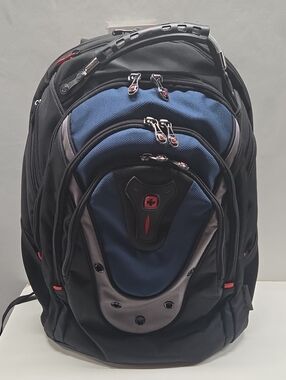 Wenger Blue and Black Men's Backpack with Red Accents